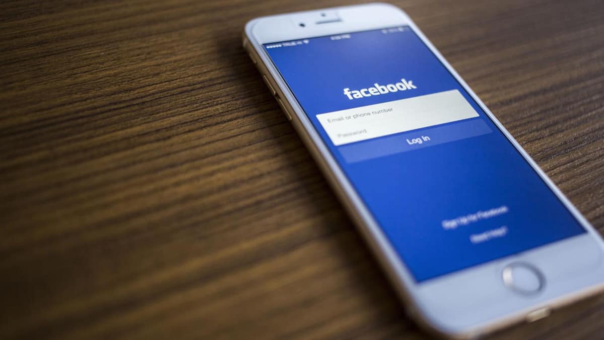 Facebook Sign-In Page on an iPhone