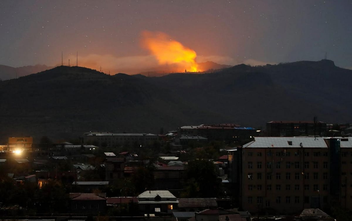 Fighting between Armenian and Azerbaijani forces occured in November 2020 near a hilltop town in Nagorno-Karabakh.