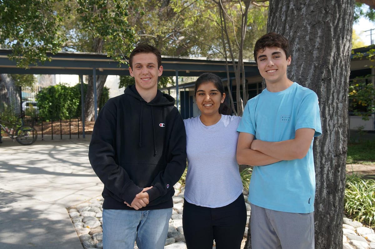 2019-2020 Senate Commissioners. From left to right: Nick Klatsky '20, Maya Khurana '20, and James Dixon '21.
