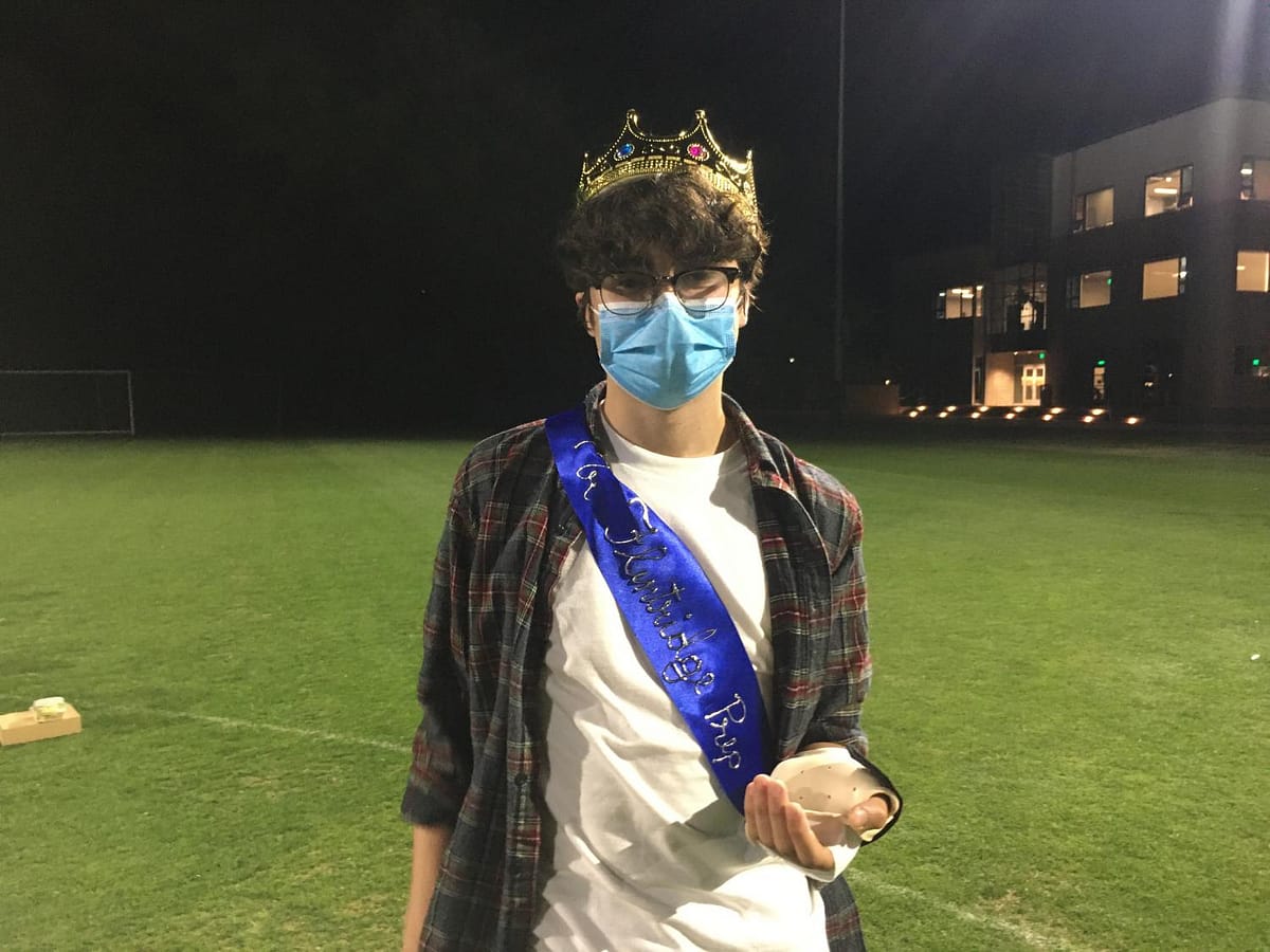 James Dixon '21 is crowned Mr. Flintridge Prep.