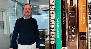 Mr. Bachmann and several books in the class curriculum