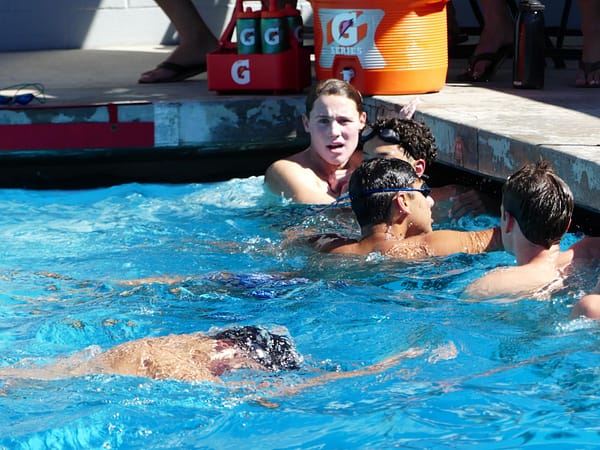 Boys' Water polo practice before their game against LCHS.
